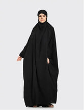 Womens Black 1 Piece Jilbab for Umrah Hajj Casualwear